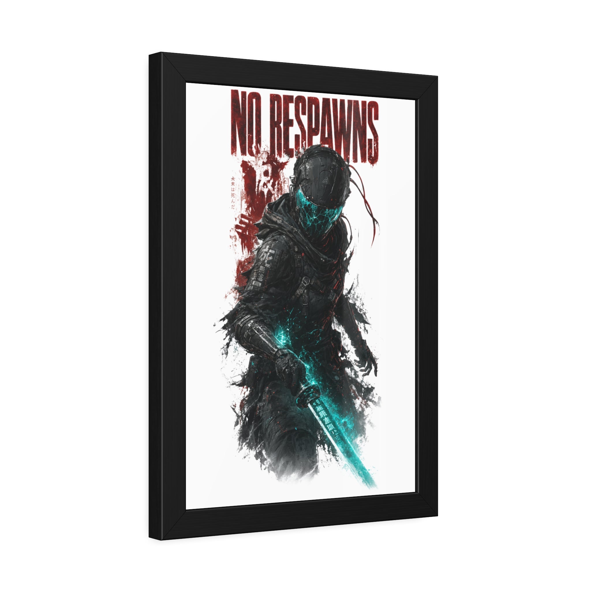 No Respawns Framed Poster — Dark Sci‑Fi Gamer Wall Art