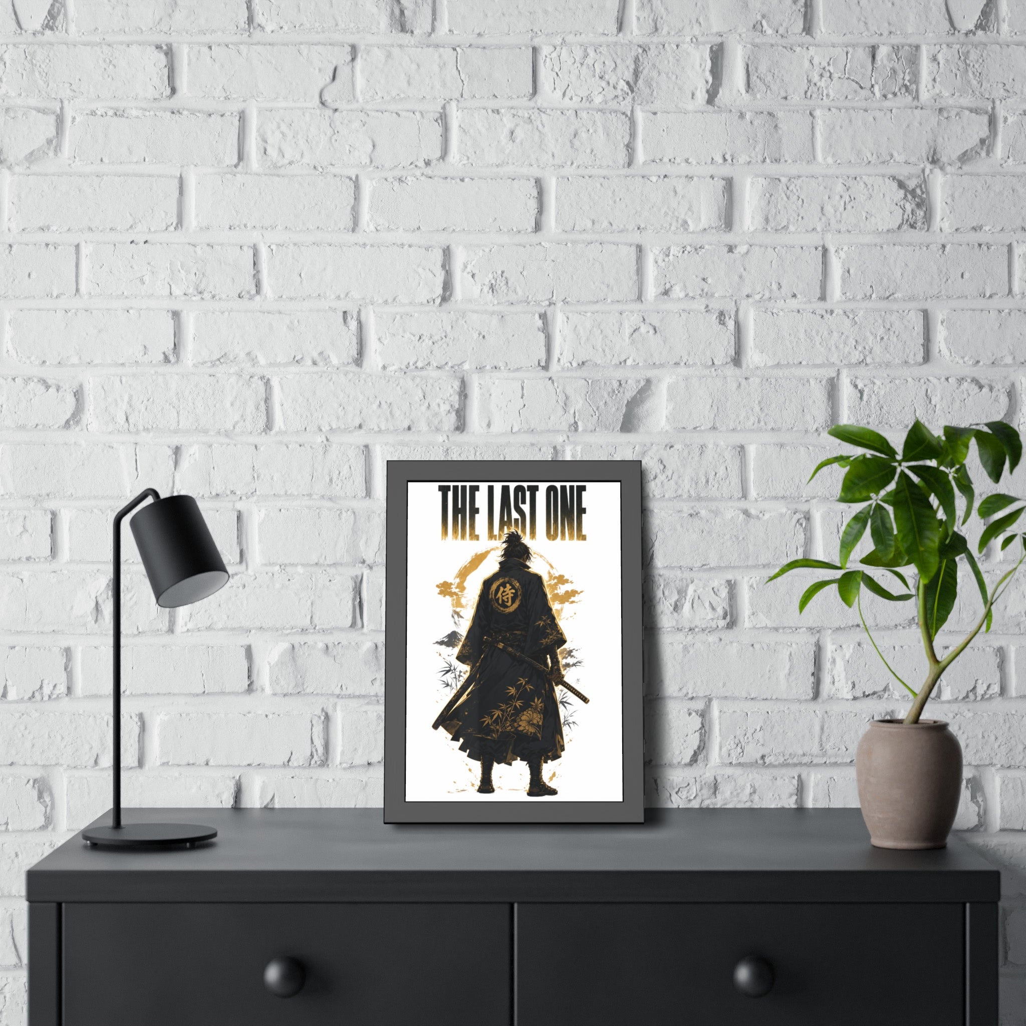 The Last One Samurai Framed Poster — Warrior Silhouette Wall Art