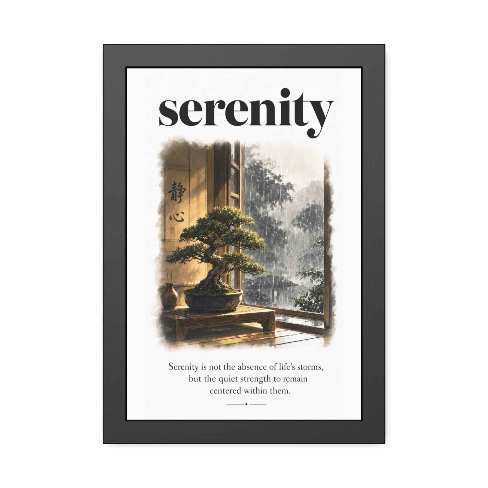 Framed Poster - "Serenity" Bonsai Art Print