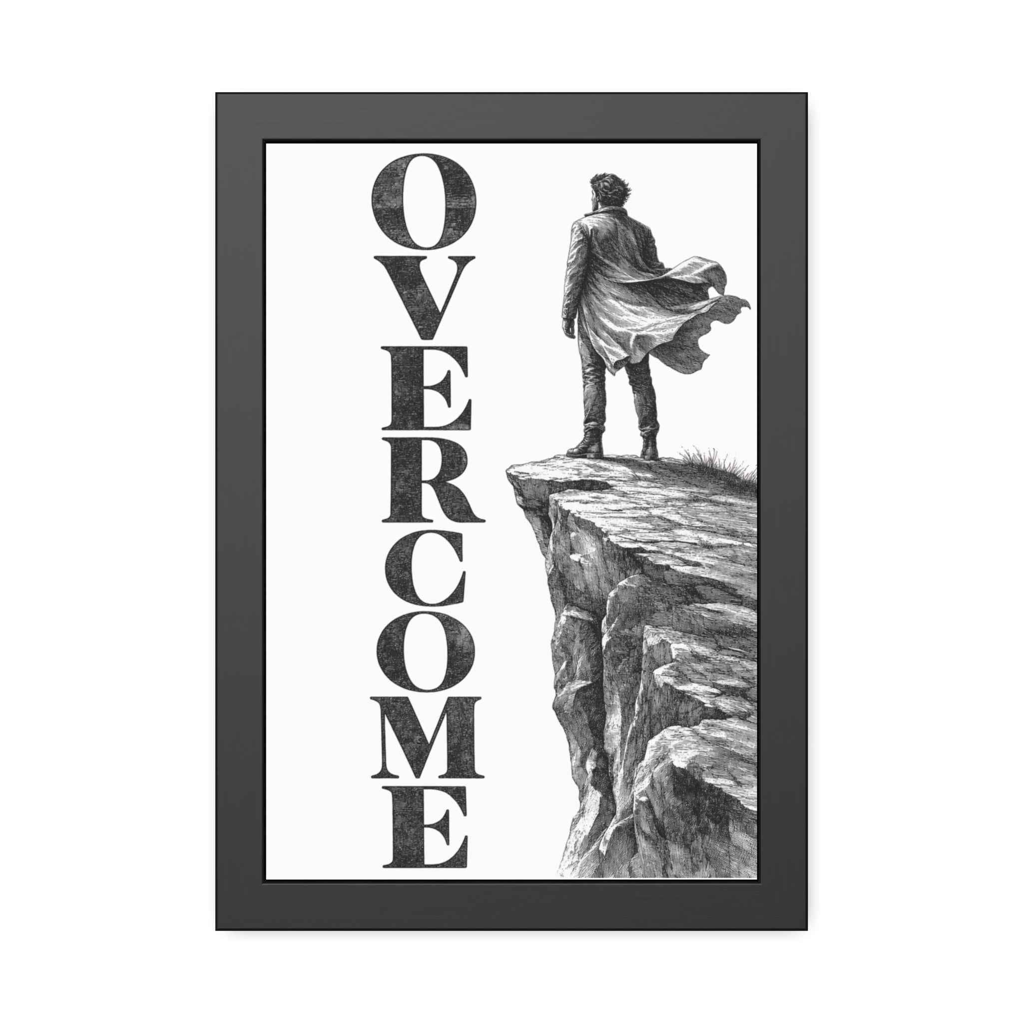 Overcome Framed Poster —  Cliffside Wall Art