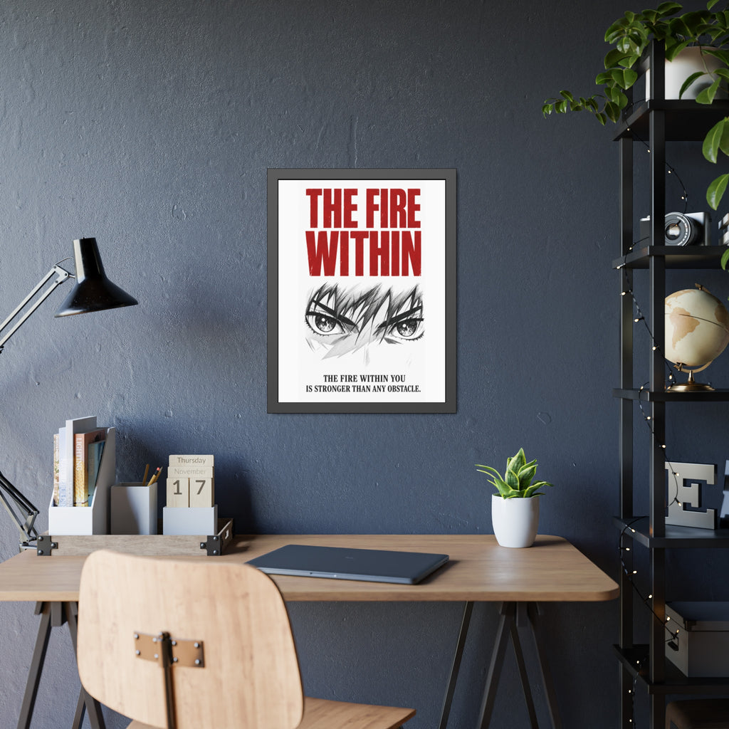 Framed Poster — 'The Fire Within' Motivational Wall Art