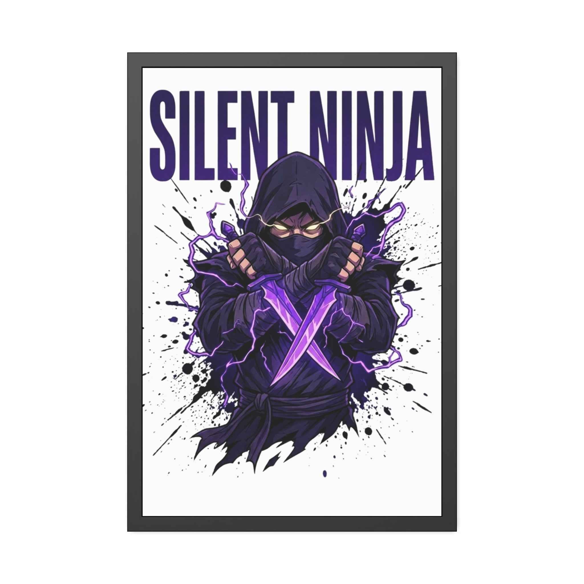 Silent Ninja Framed Poster — Purple Assassin Wall Art