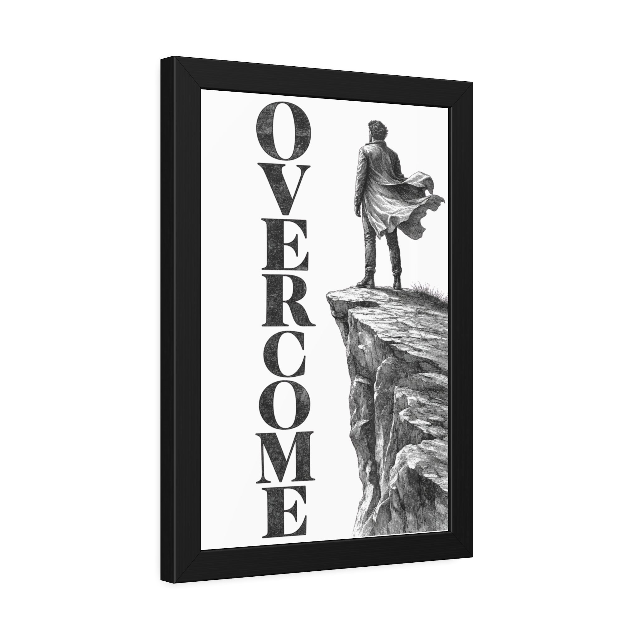 Overcome Framed Poster —  Cliffside Wall Art