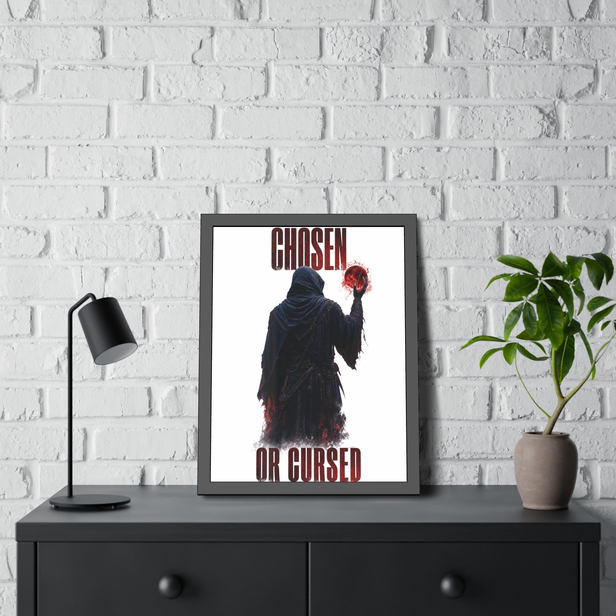 Framed Poster - "Chosen or Cursed" Dark Grim Reaper Art