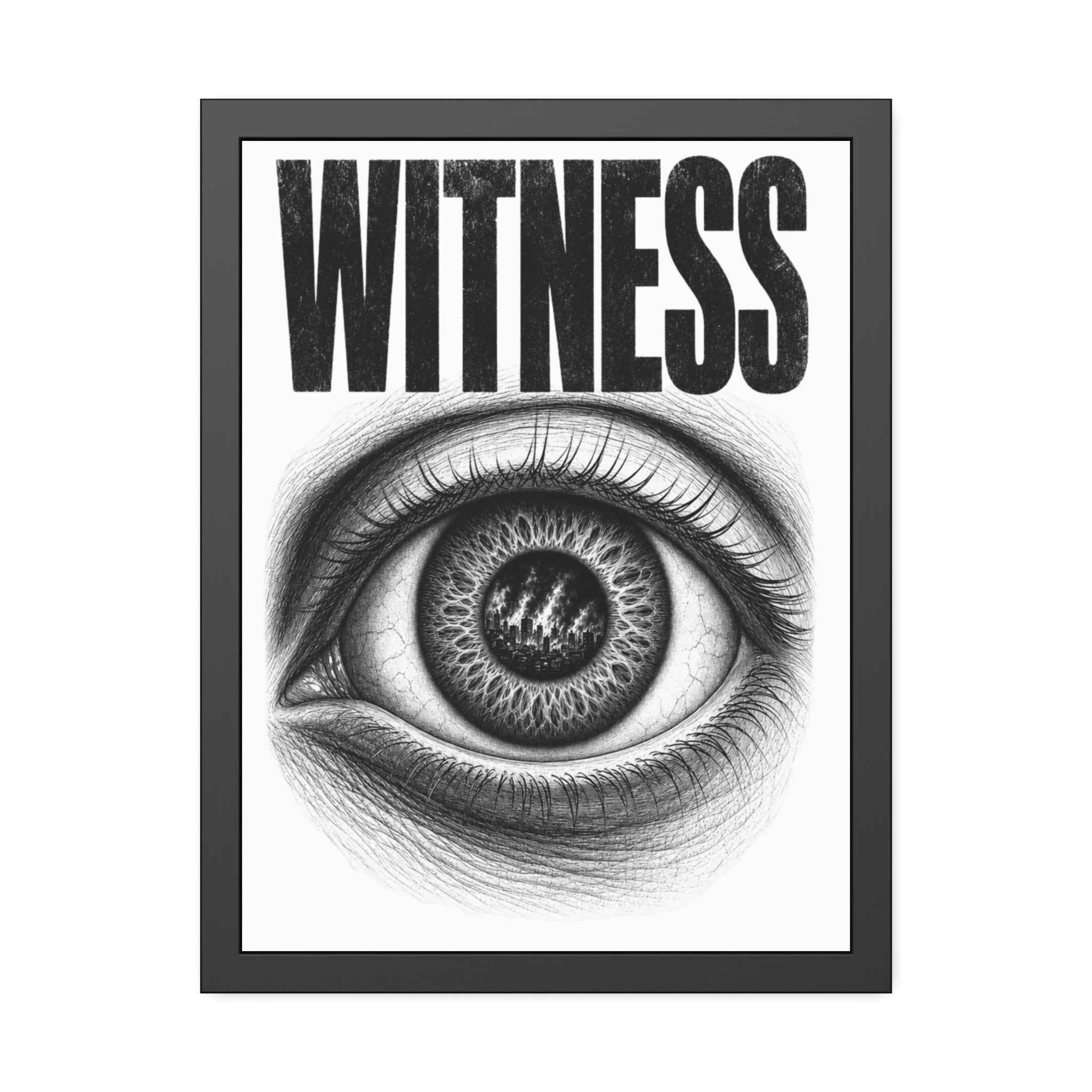 Witness Framed Art Print — Eye Poster