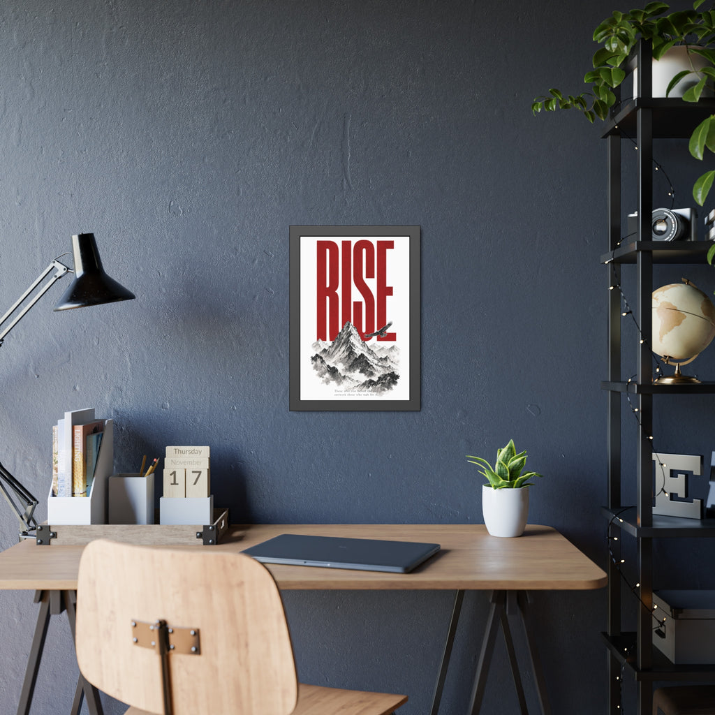 Framed Poster "RISE" Mountain Art Print