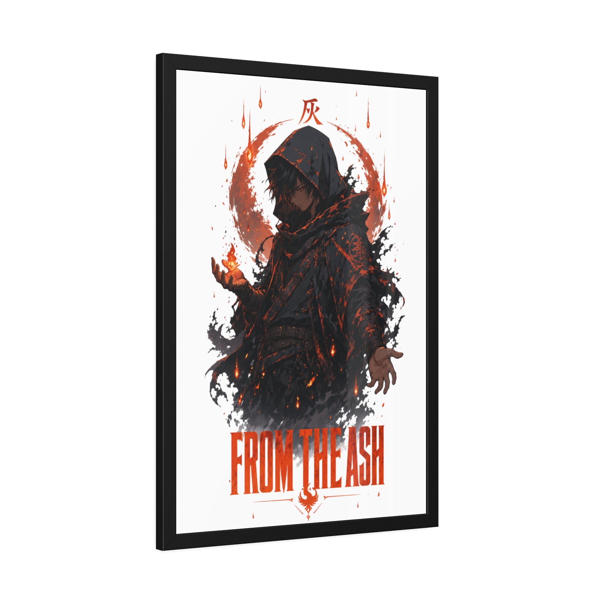 From the Ash Framed Poster — Dark Fantasy Hooded Figure Wall Art