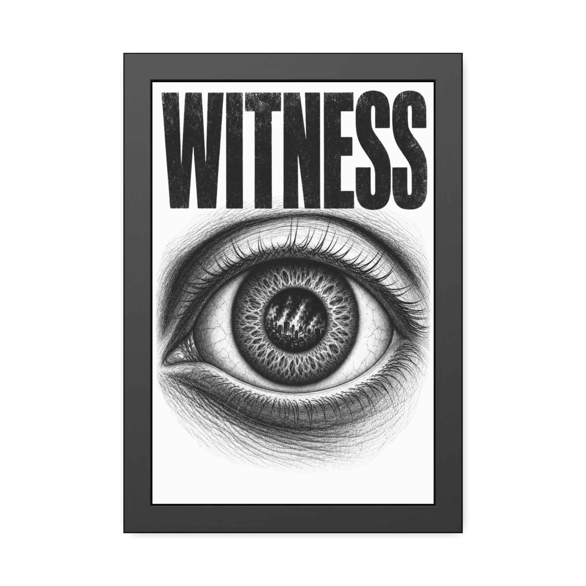 Witness Framed Art Print — Eye Poster