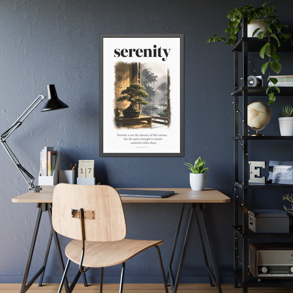 Framed Poster - "Serenity" Bonsai Art Print