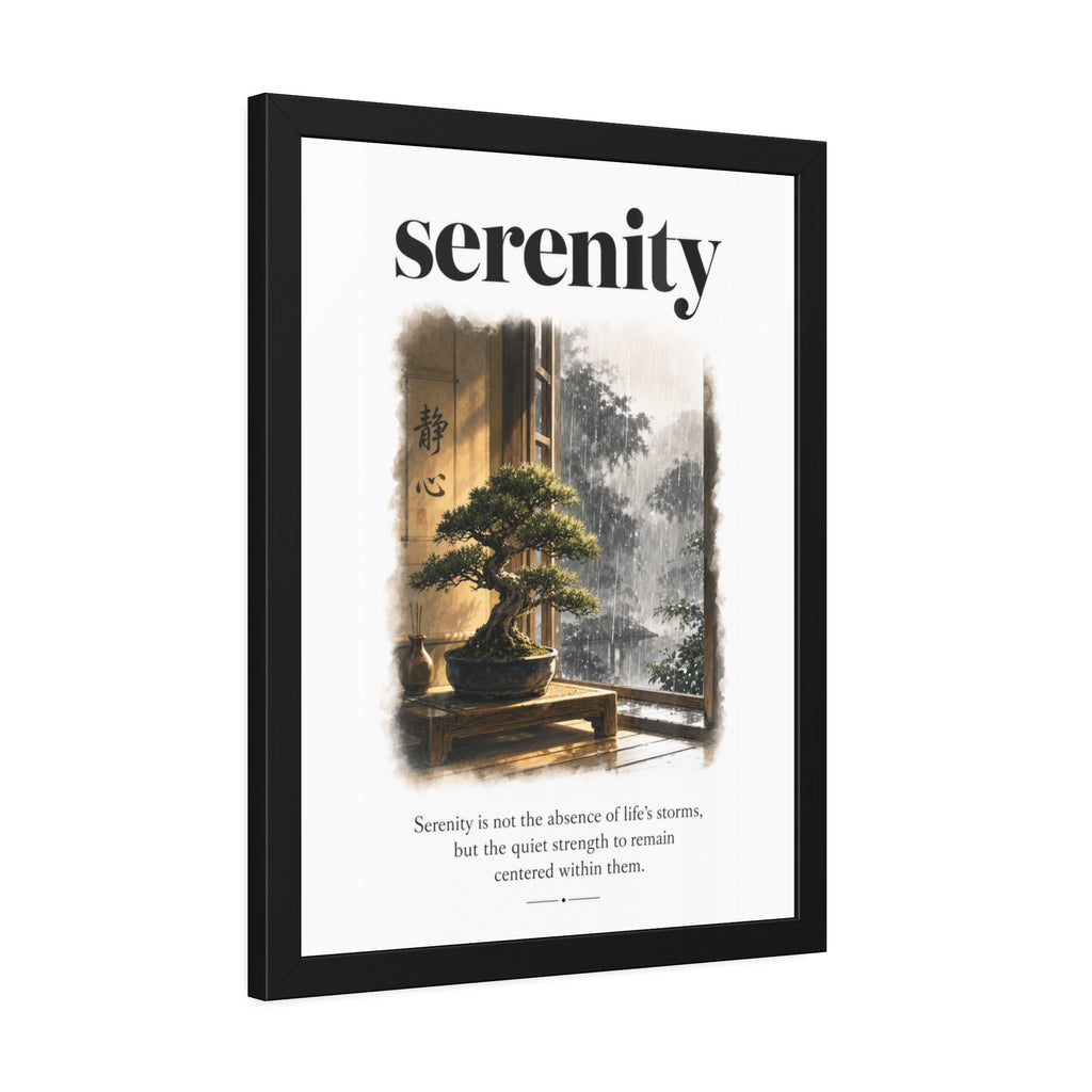 Framed Poster - "Serenity" Bonsai Art Print