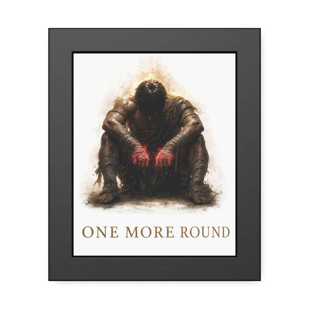 Framed Poster — "One More Round" Boxing Motivational Art