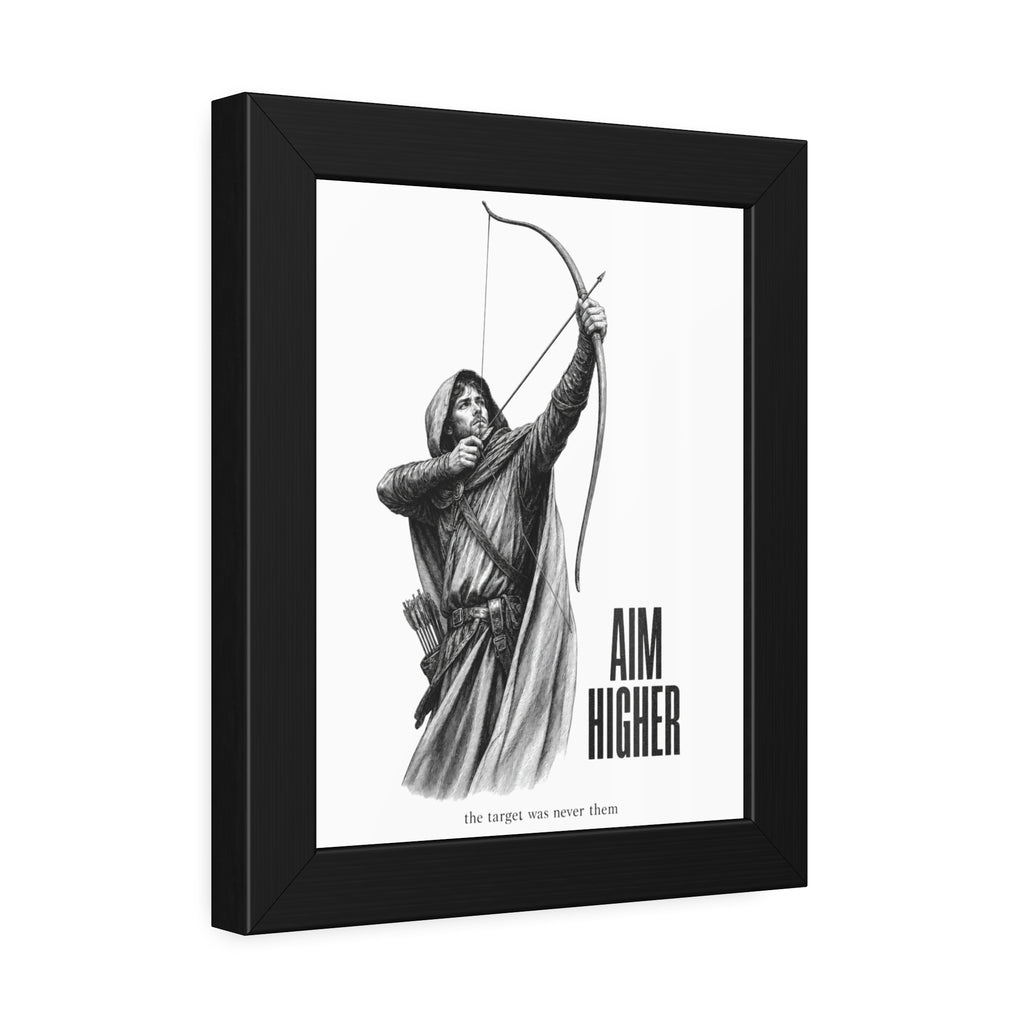 Aim Higher Framed Poster — Archer Wall Art Motivational Print