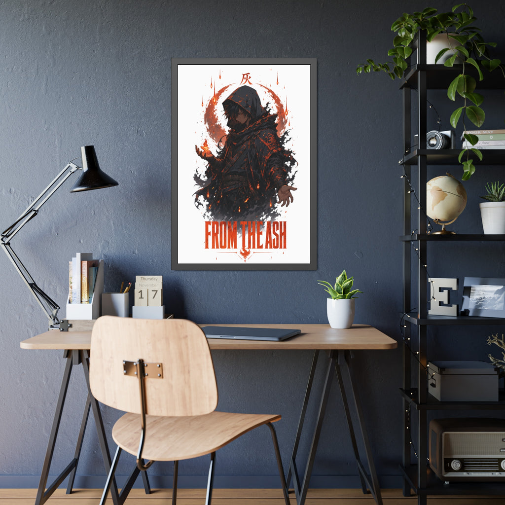 From the Ash Framed Poster — Dark Fantasy Hooded Figure Wall Art