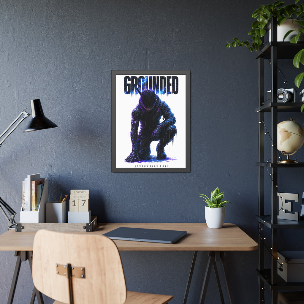 Framed Poster — 'GROUNDED' Motivational Sci‑Fi Art