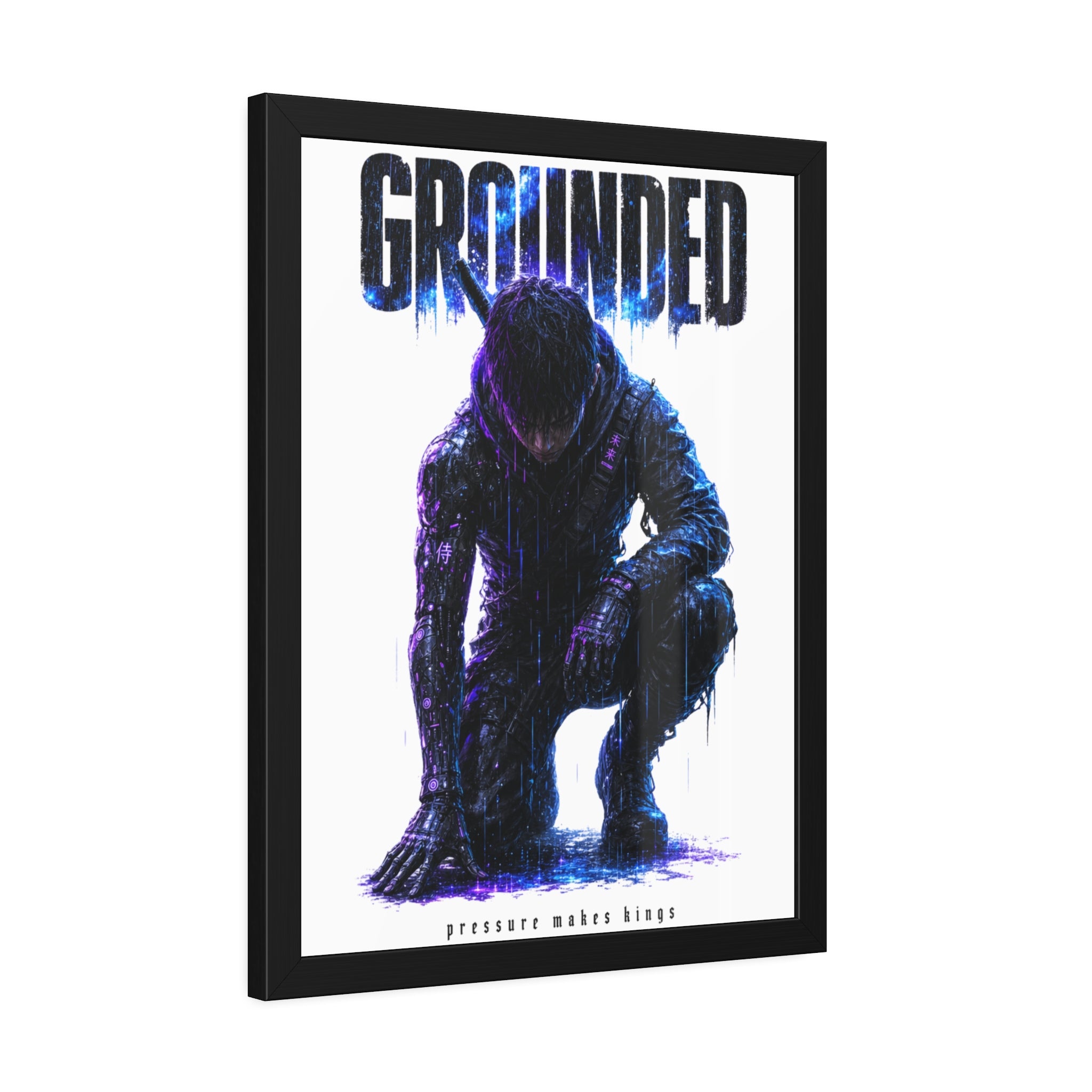 Framed Poster — 'GROUNDED' Motivational Sci‑Fi Art