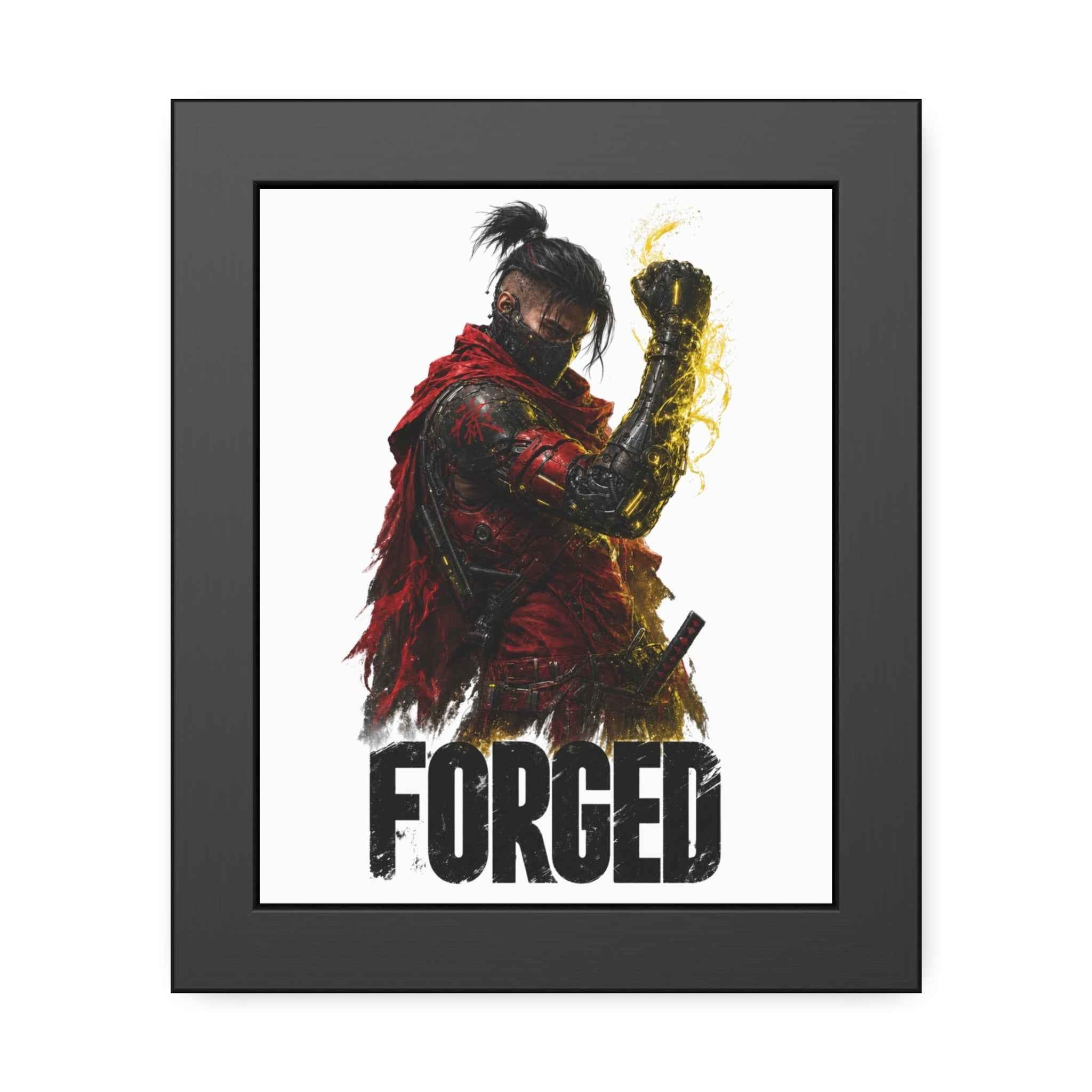 Forged Warrior Framed Poster — Samurai Fantasy Art Print