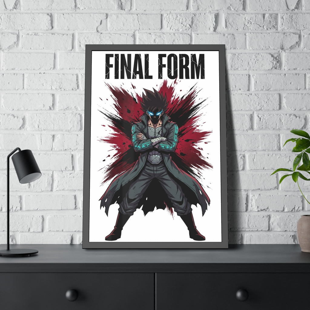 Final Form Framed Poster — Dark Anime Hero Art Print