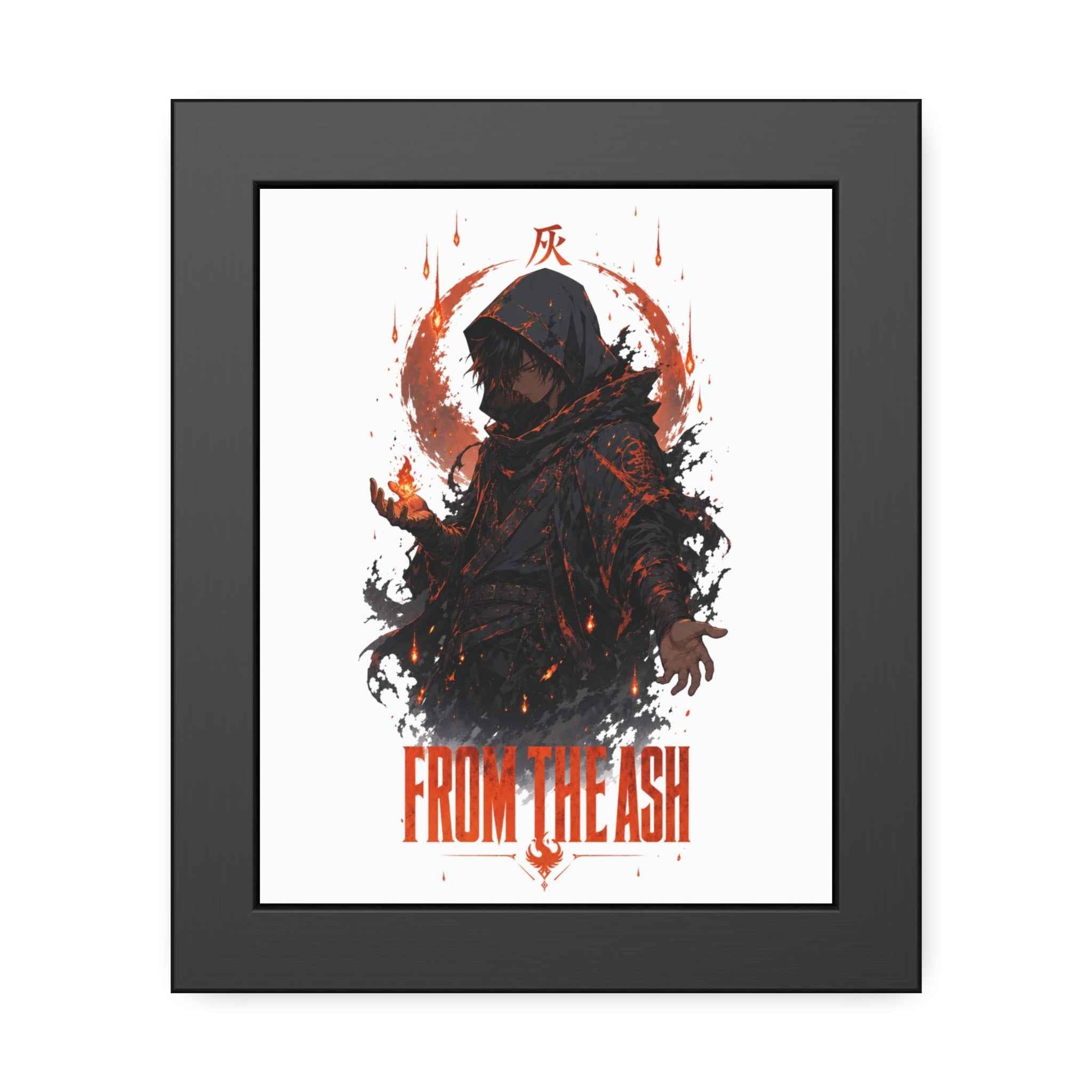 From the Ash Framed Poster — Dark Fantasy Hooded Figure Wall Art