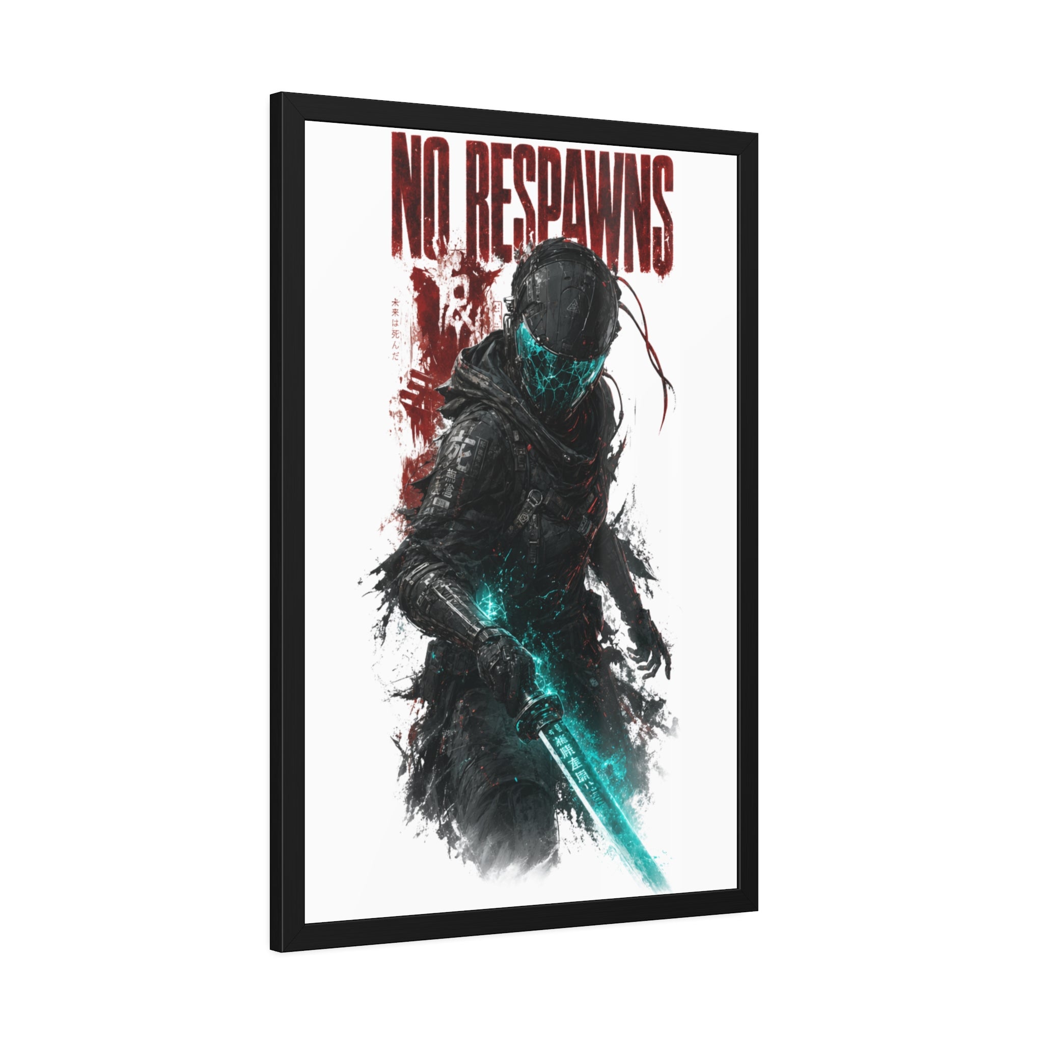 No Respawns Framed Poster — Dark Sci‑Fi Gamer Wall Art