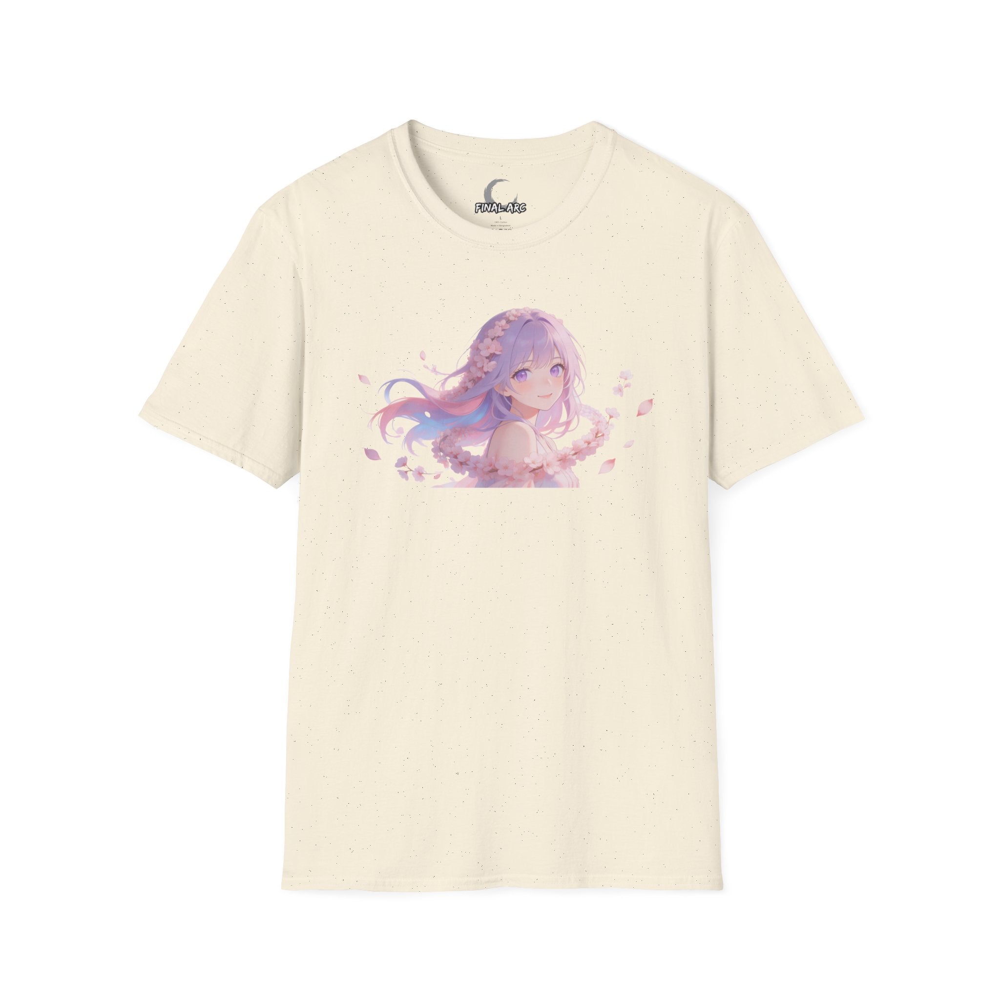 Anime Girl Floral Portrait T-Shirt