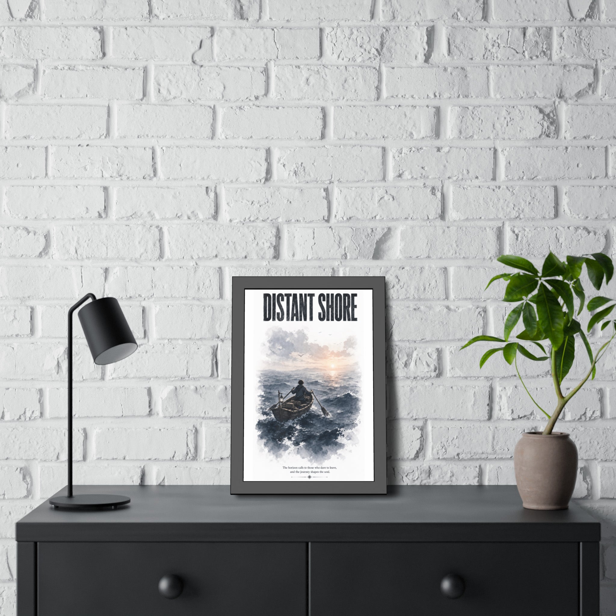 Poster — "Distant Shore" Framed Nautical Art Print