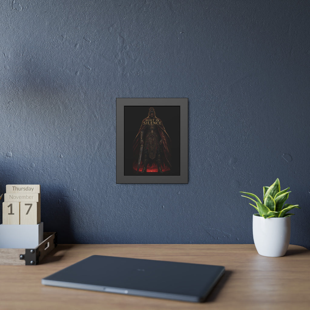 Built In Silence — Framed Poster (Dark Fantasy Knight Art)