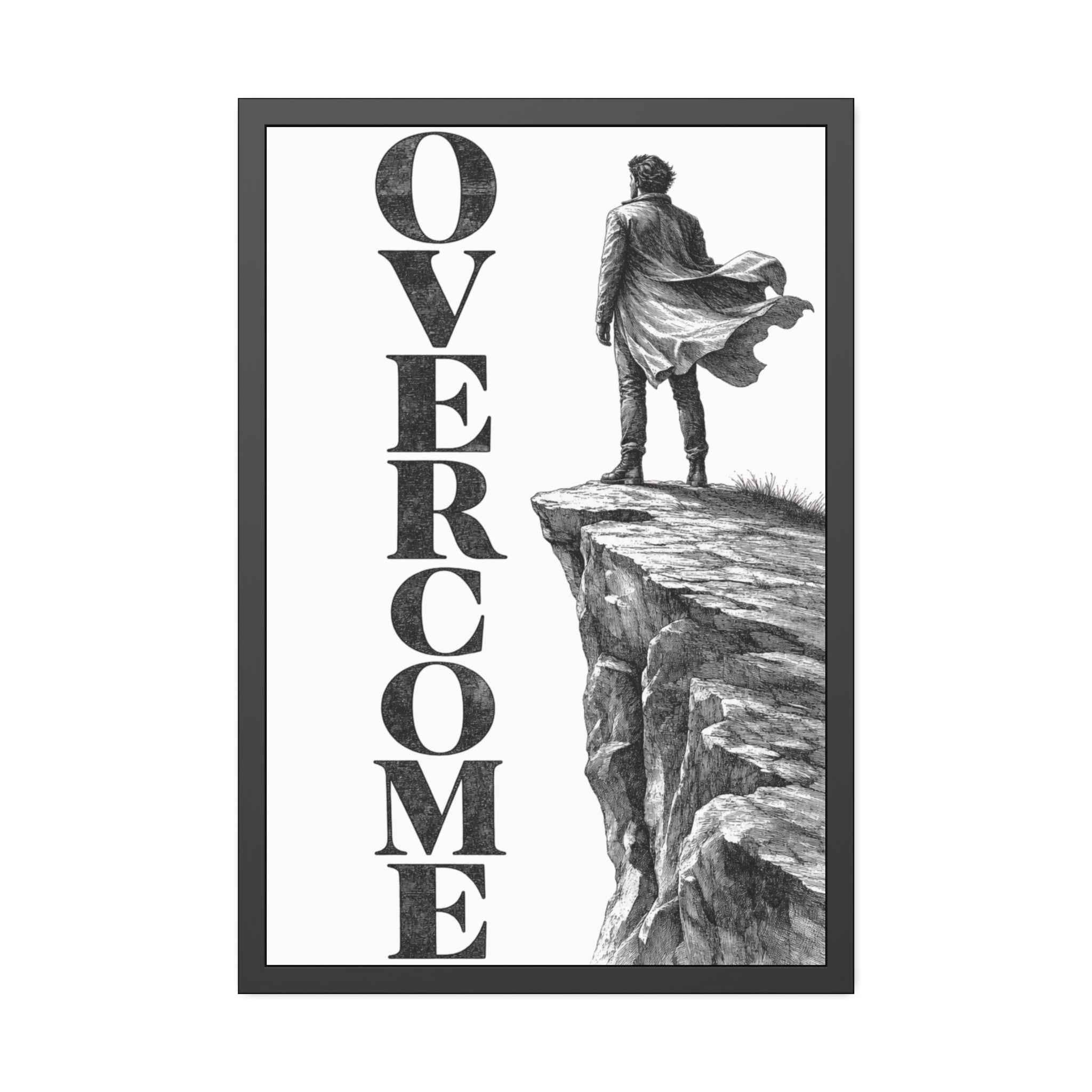 Overcome Framed Poster —  Cliffside Wall Art