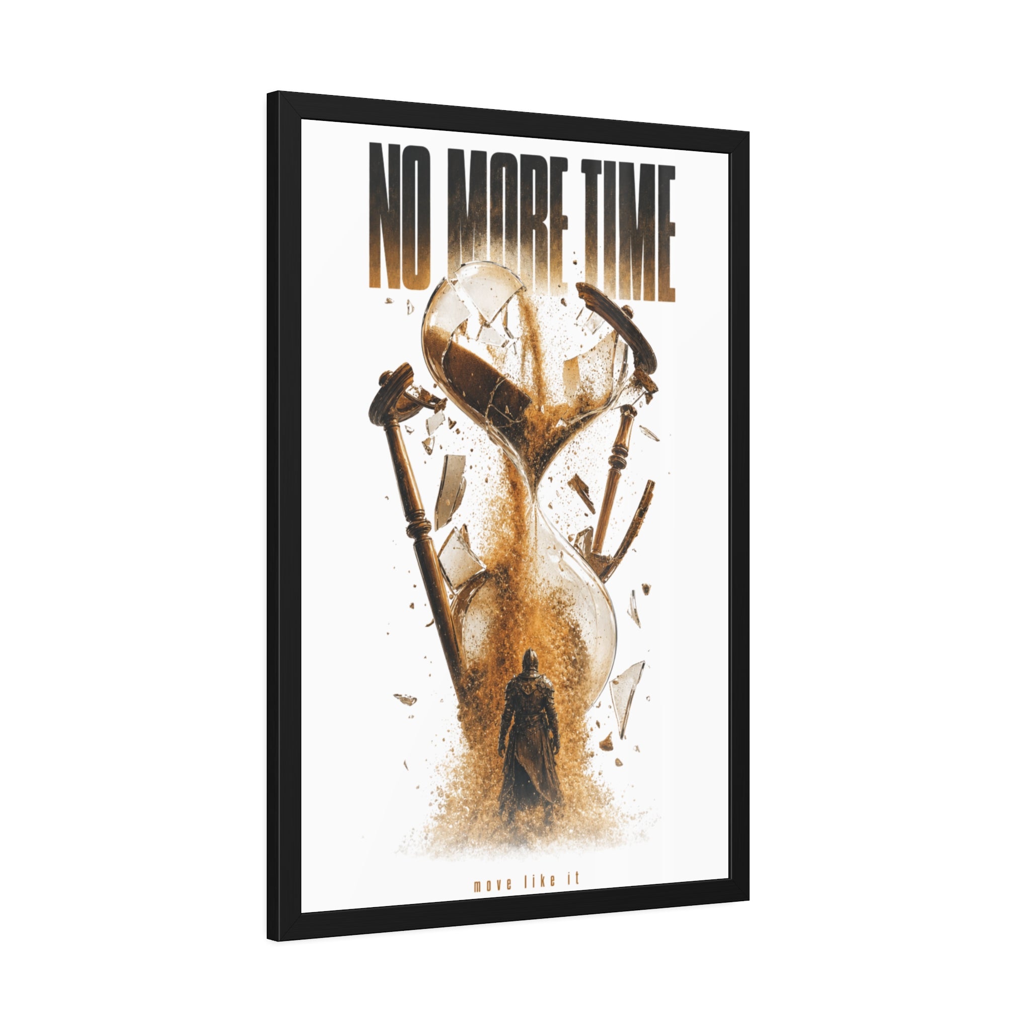 Framed Poster — "No More Time" Hourglass Art Print