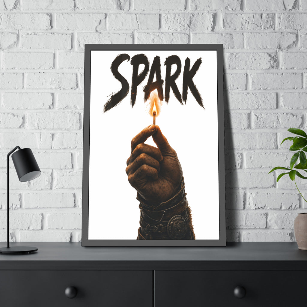 Framed Poster —  Lit Match Spark Wall Art