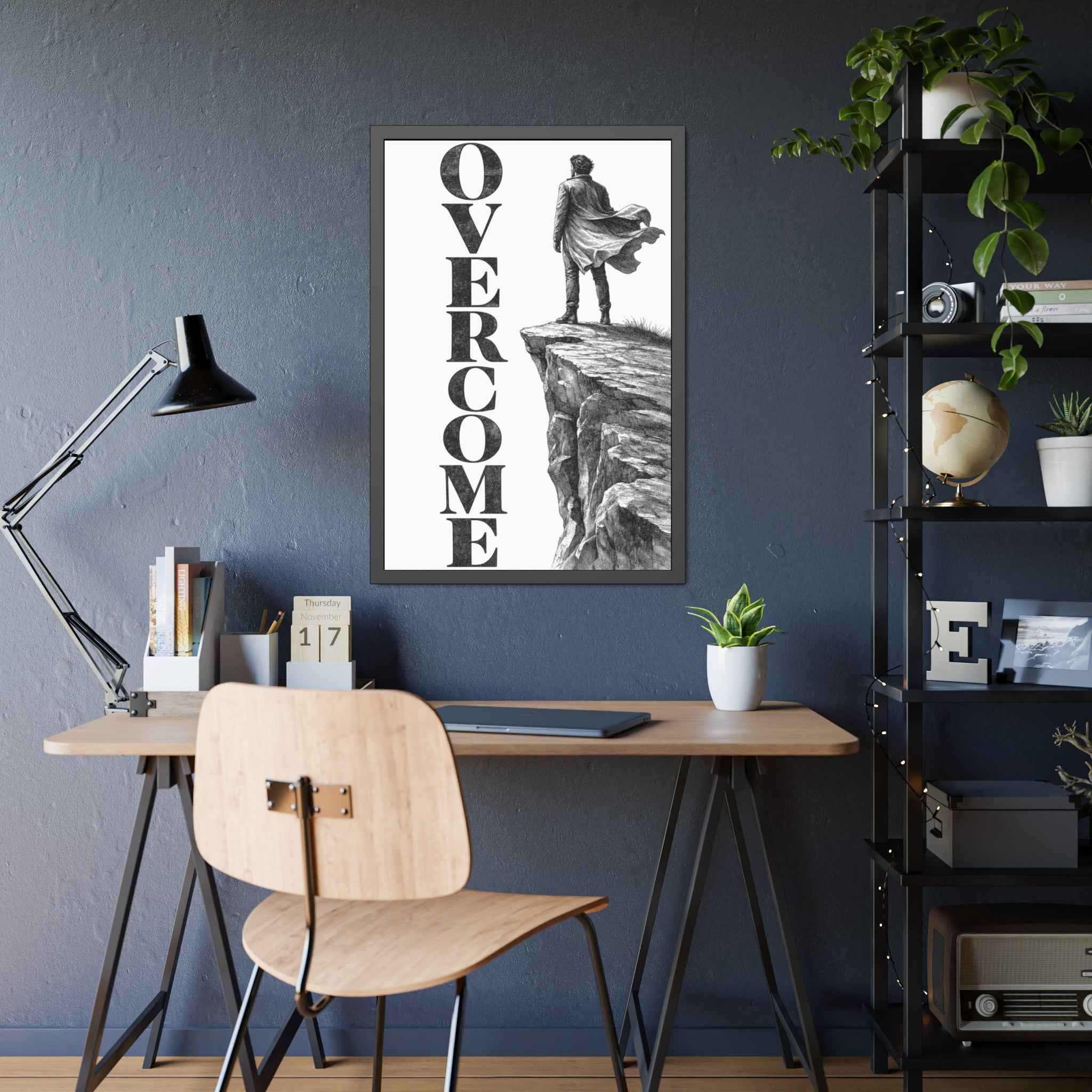 Overcome Framed Poster —  Cliffside Wall Art