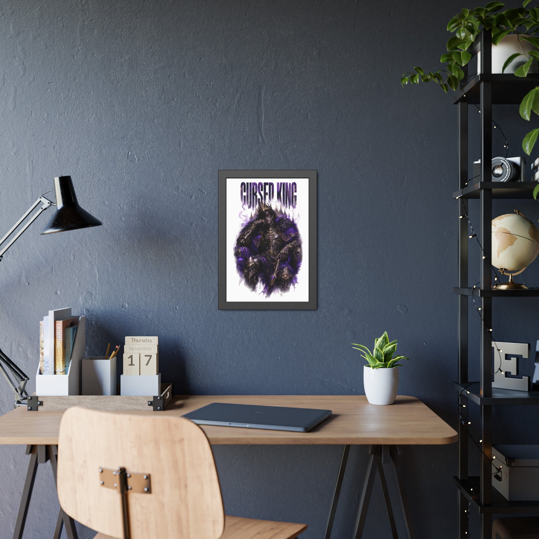 Cursed King Framed Poster — Dark Fantasy Wall Art