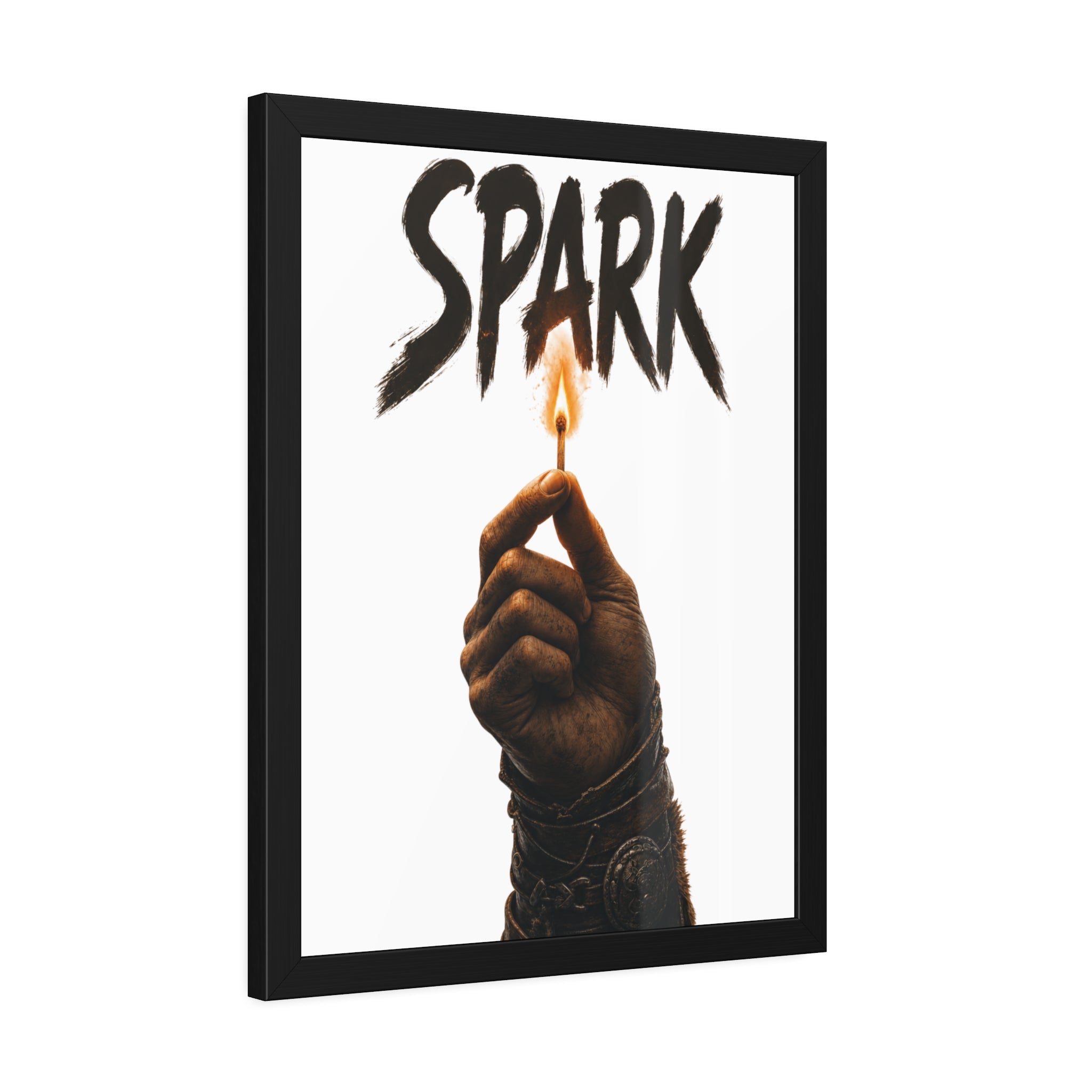 Framed Poster —  Lit Match Spark Wall Art