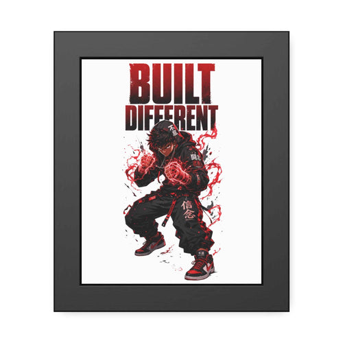 Built Different Framed Poster — Anime Streetwear Motivational Wall Art