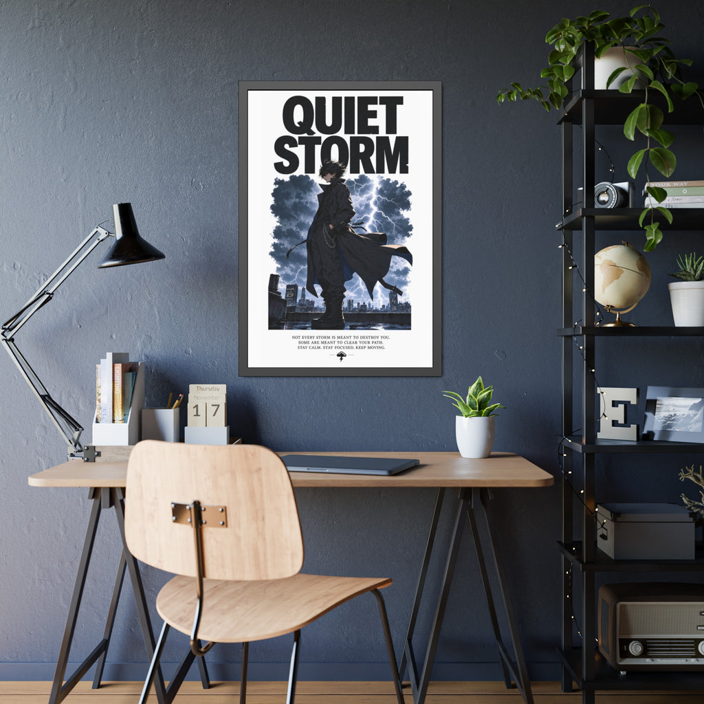 Framed Poster — "Quiet Storm" Dark Urban Lightning Art Print