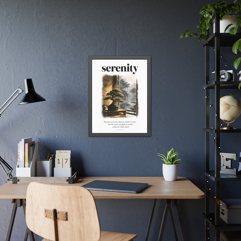 Framed Poster - "Serenity" Bonsai Art Print
