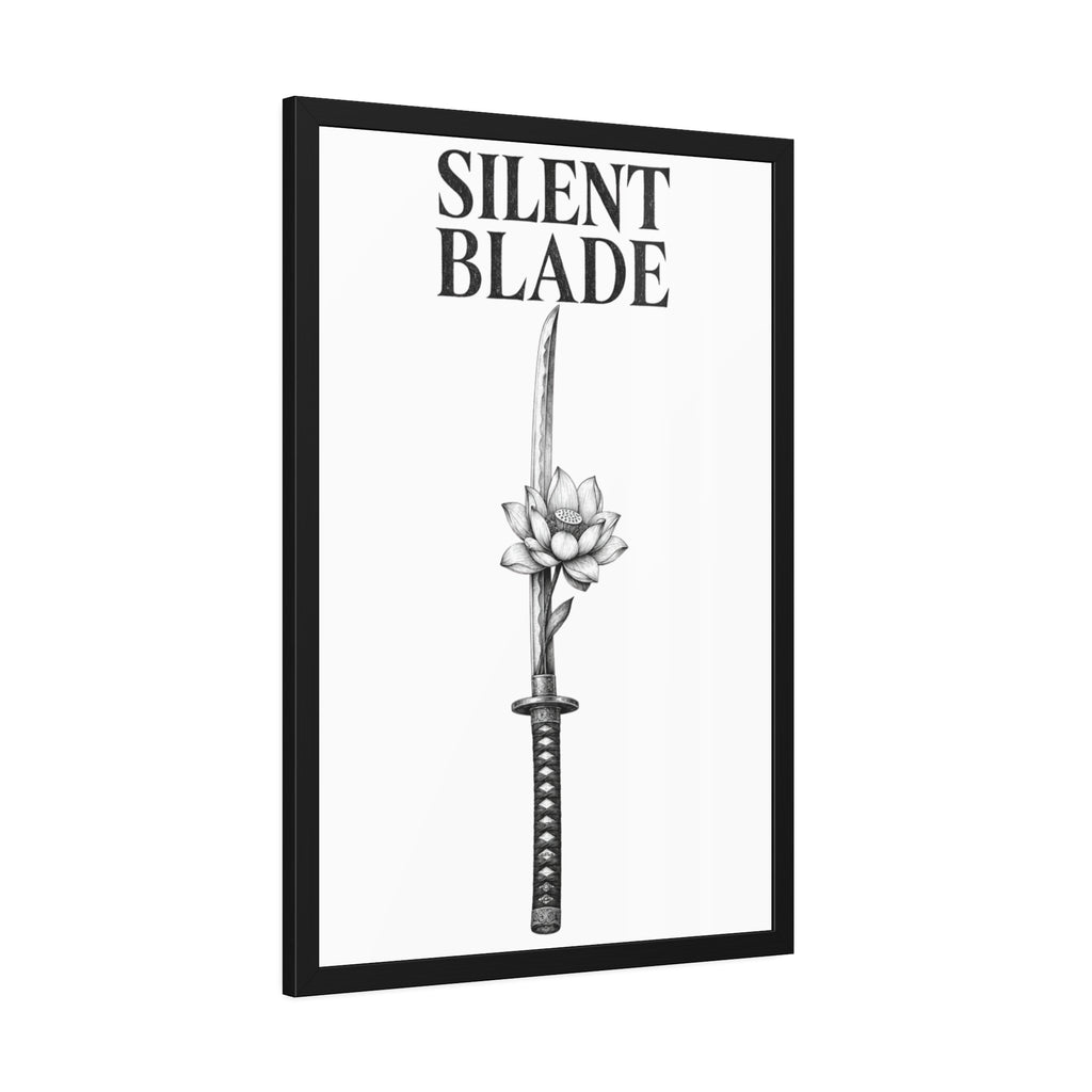 Silent Blade Framed Poster — Minimalist Samurai Sword Art Print