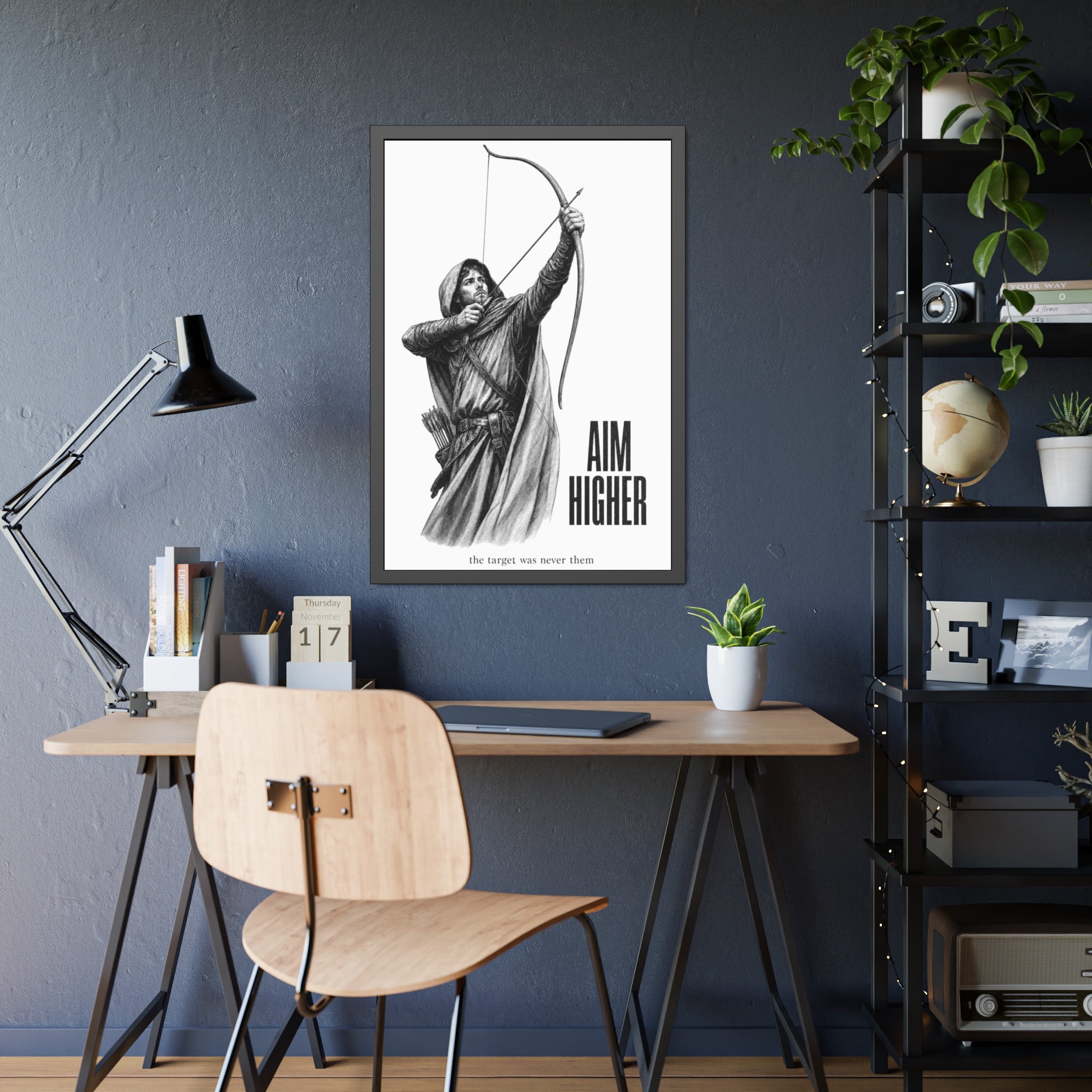 Aim Higher Framed Poster — Archer Wall Art Motivational Print