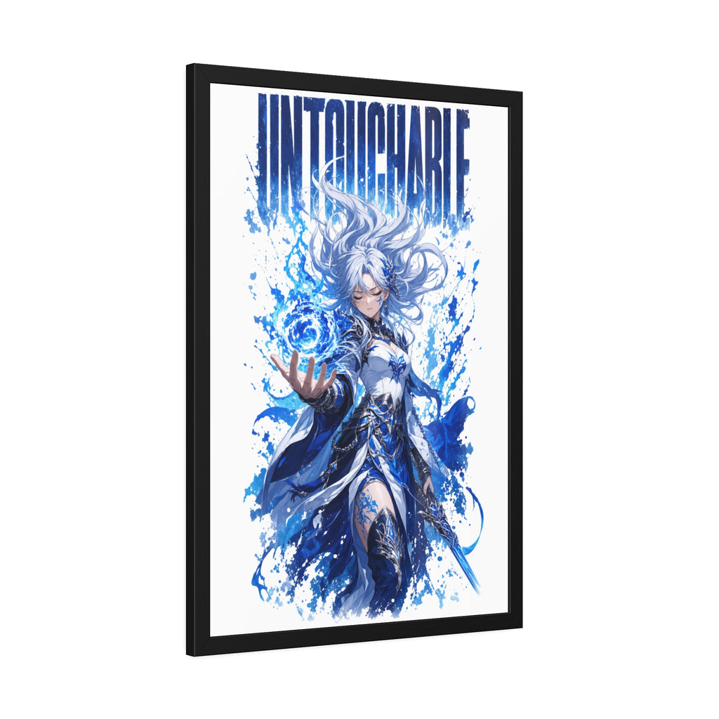 Untouchable Framed Art Poster — Blue Fantasy Sorceress Print
