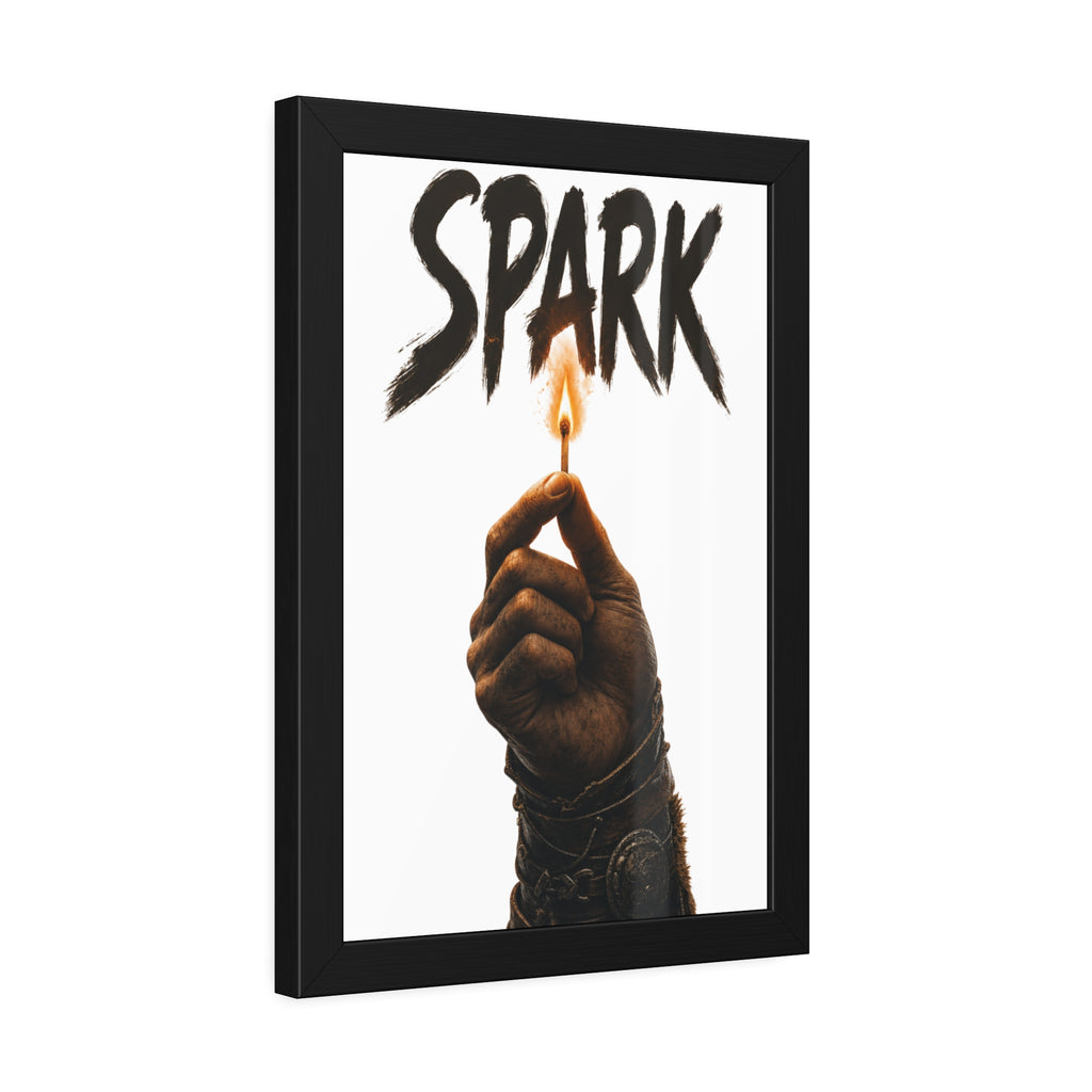 Framed Poster —  Lit Match Spark Wall Art