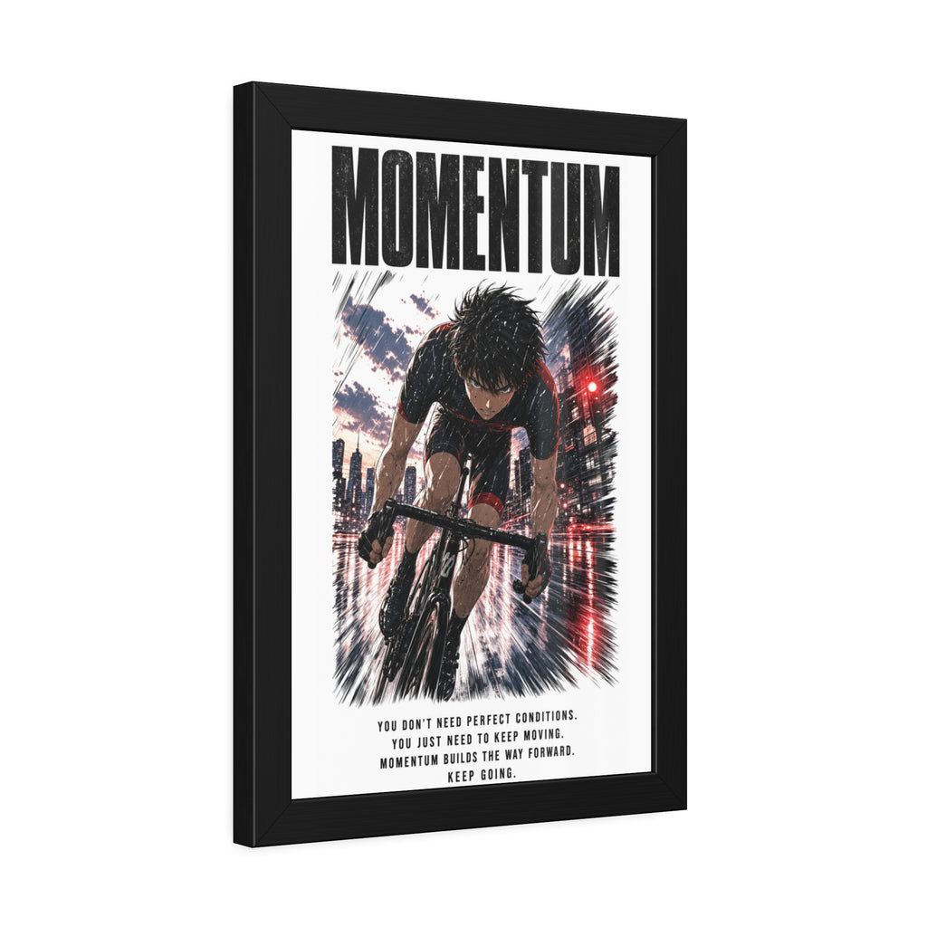 Momentum Cycling Poster — Framed Inspirational Wall Art