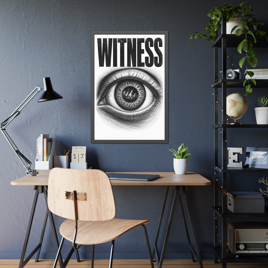 Witness Framed Art Print — Eye Poster