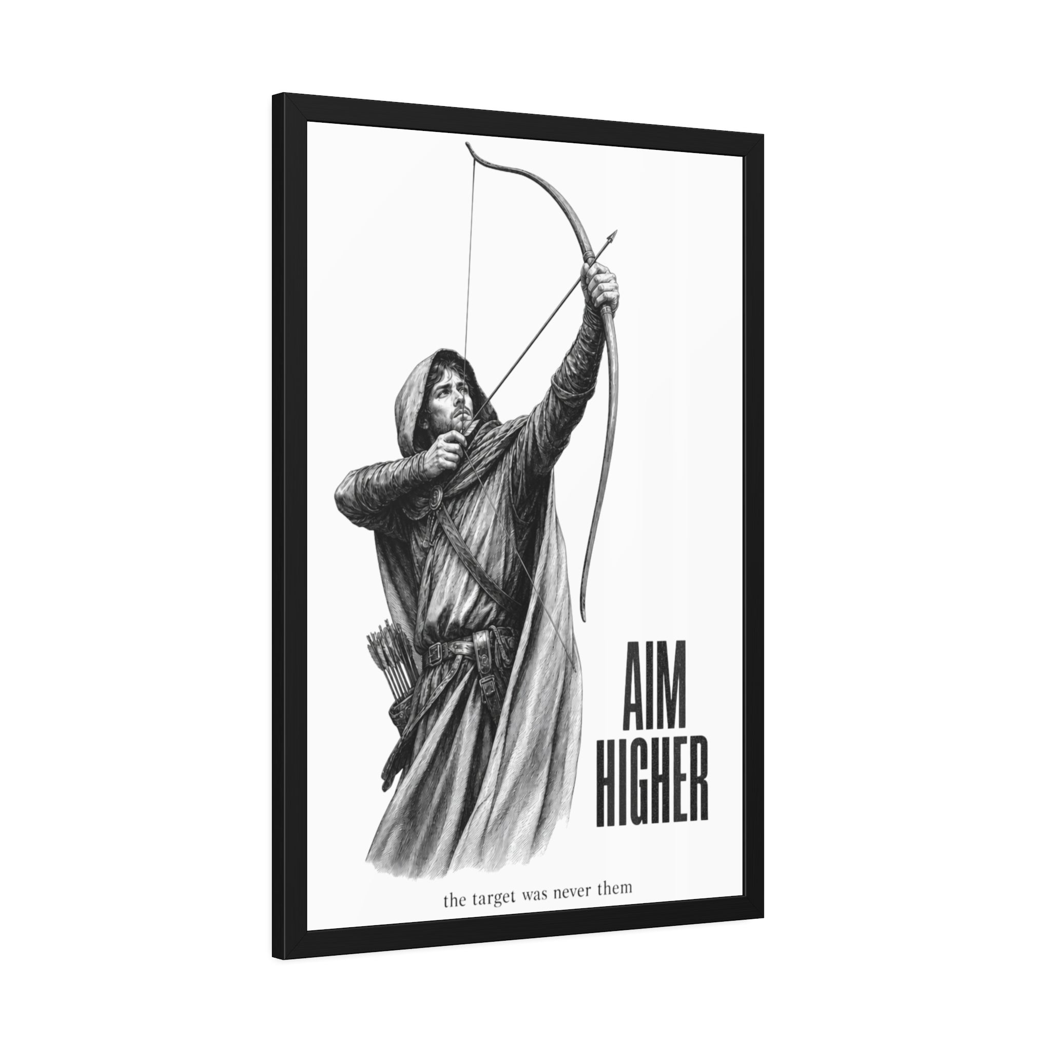 Aim Higher Framed Poster — Archer Wall Art Motivational Print