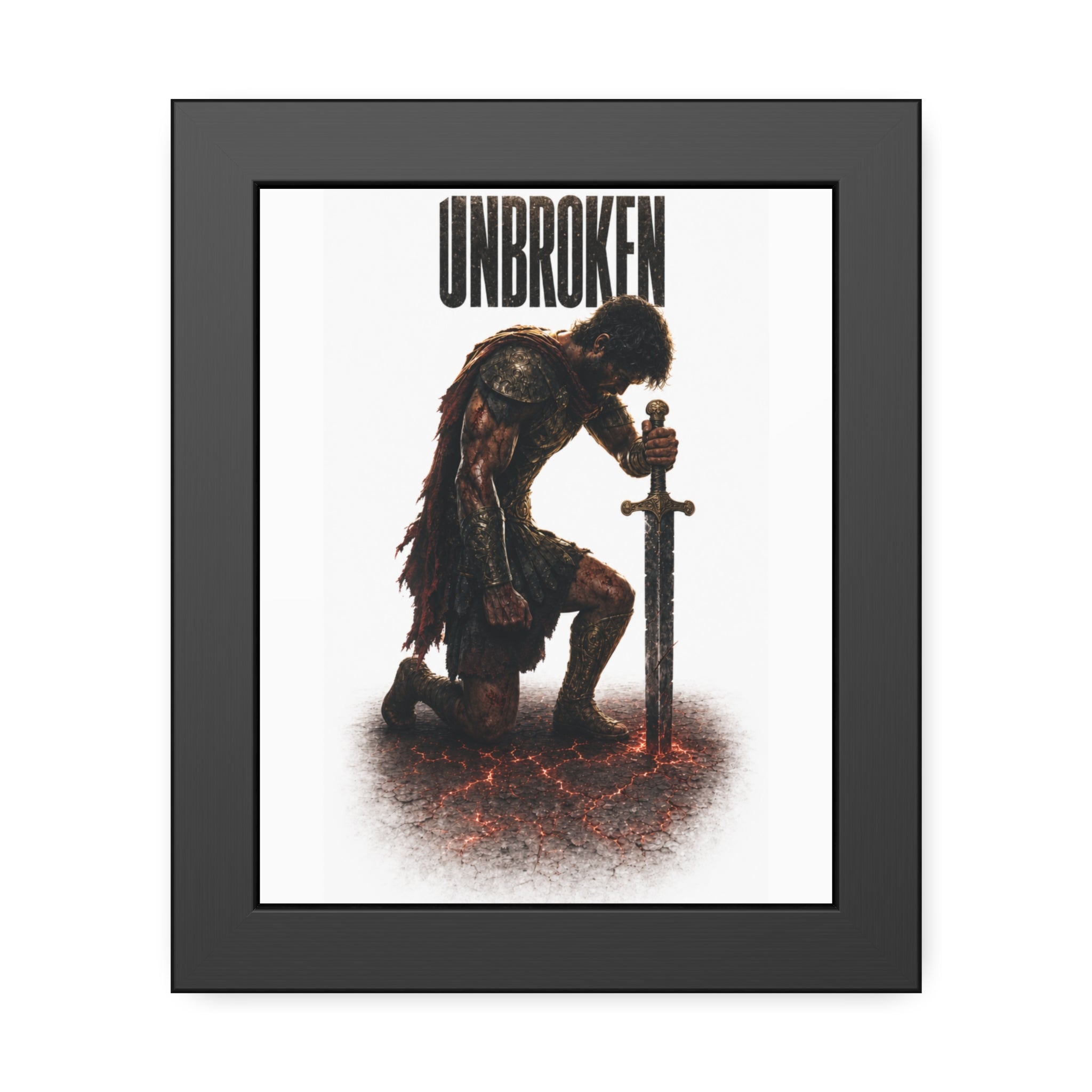 Unbroken Warrior Framed Poster: A Symbol of Resilience and Strength