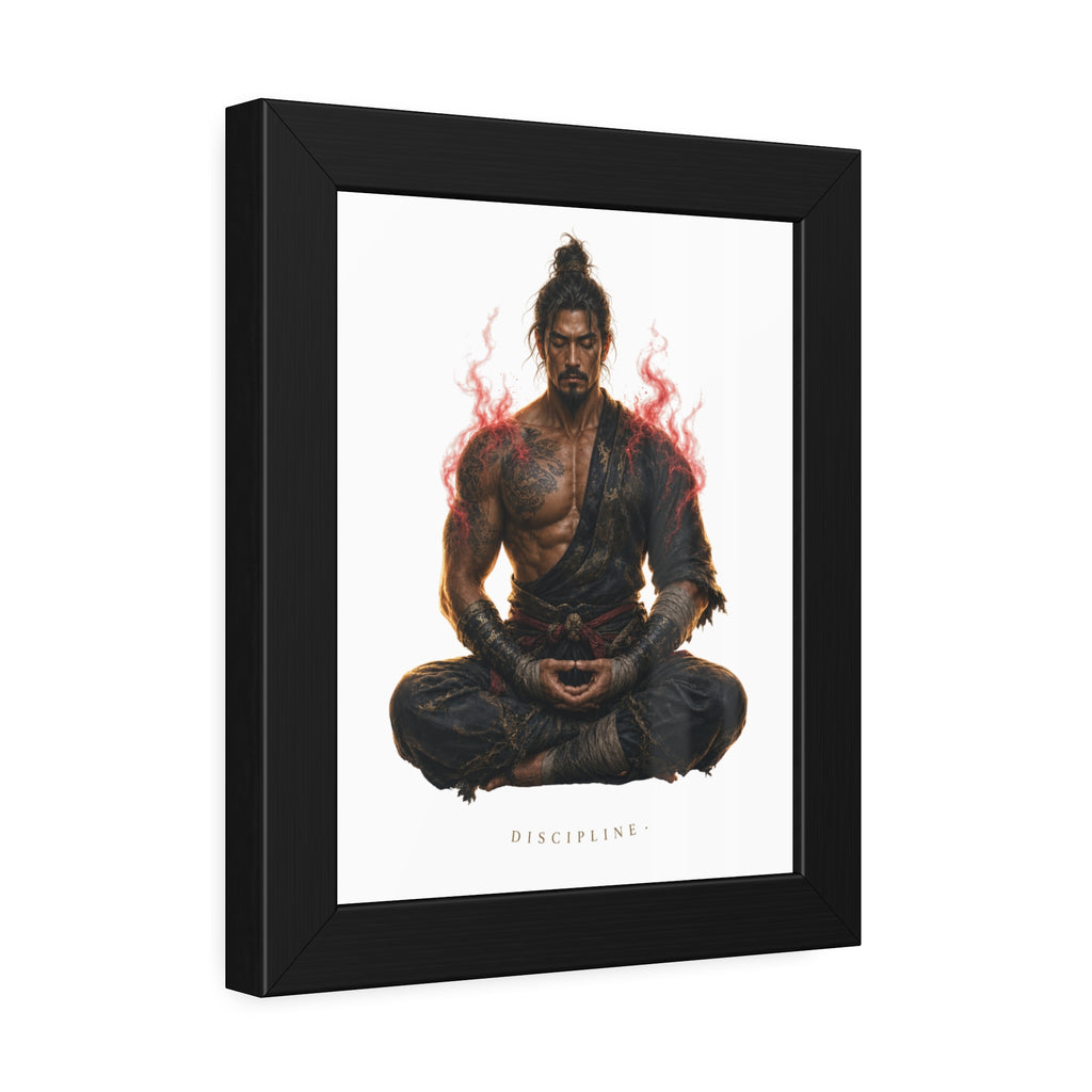 Framed Poster — 'Discipline' Meditating Samurai Art Print