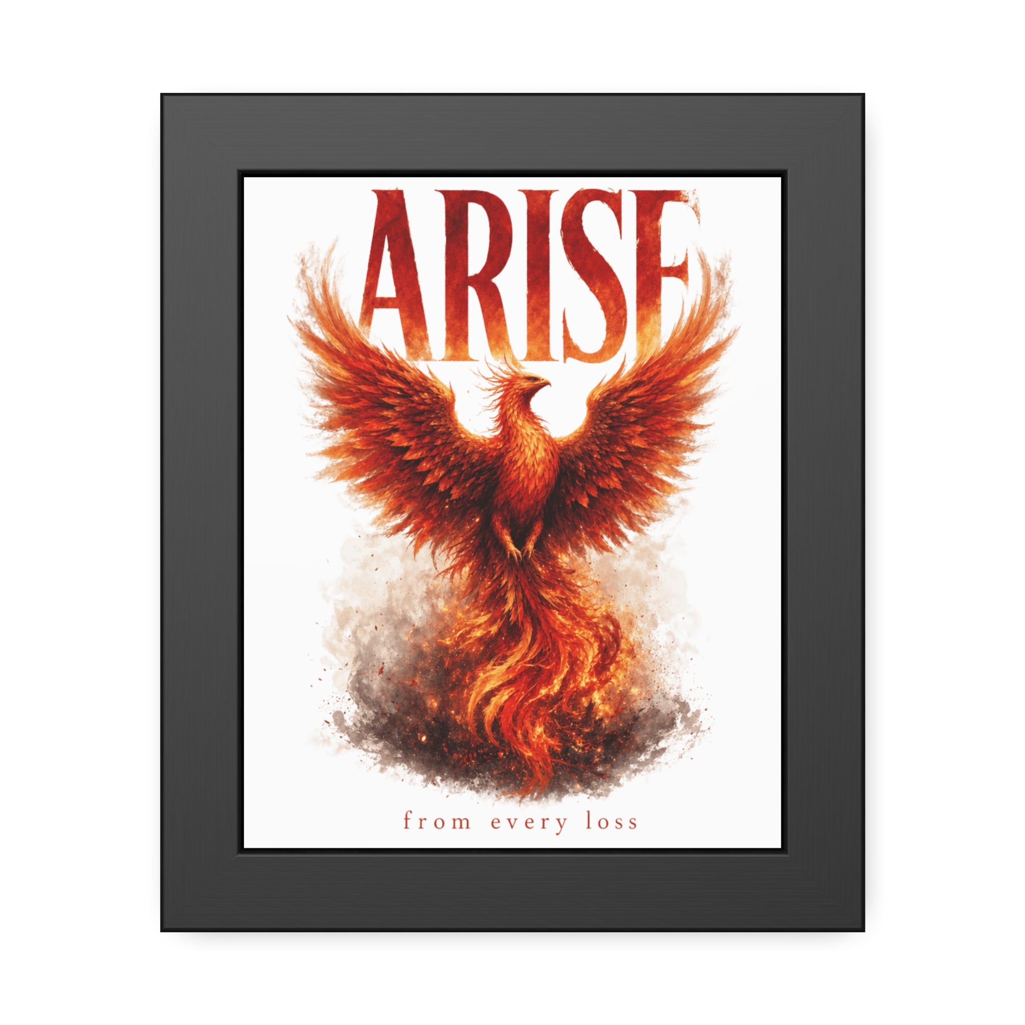 Framed Poster — "ARISE" Phoenix Art Print (Inspirational Wall Decor)