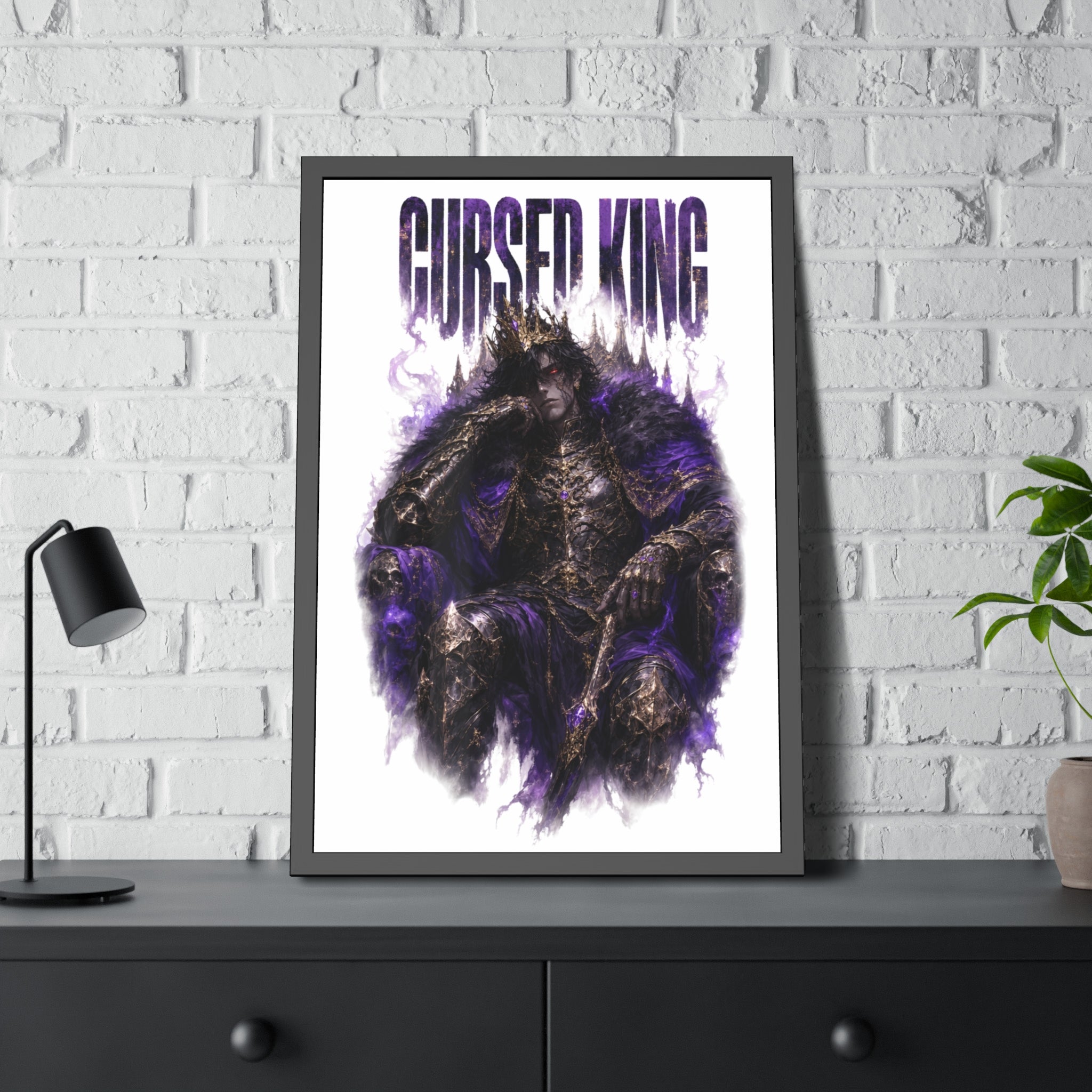Cursed King Framed Poster — Dark Fantasy Wall Art