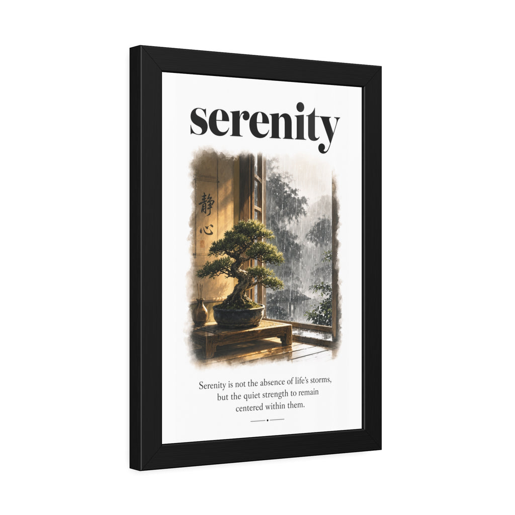 Framed Poster - "Serenity" Bonsai Art Print