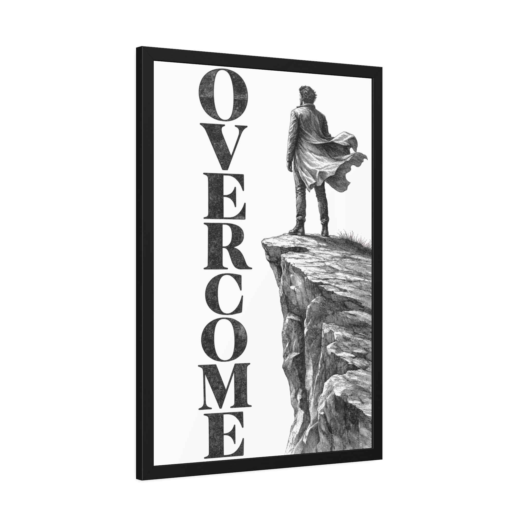 Overcome Framed Poster —  Cliffside Wall Art
