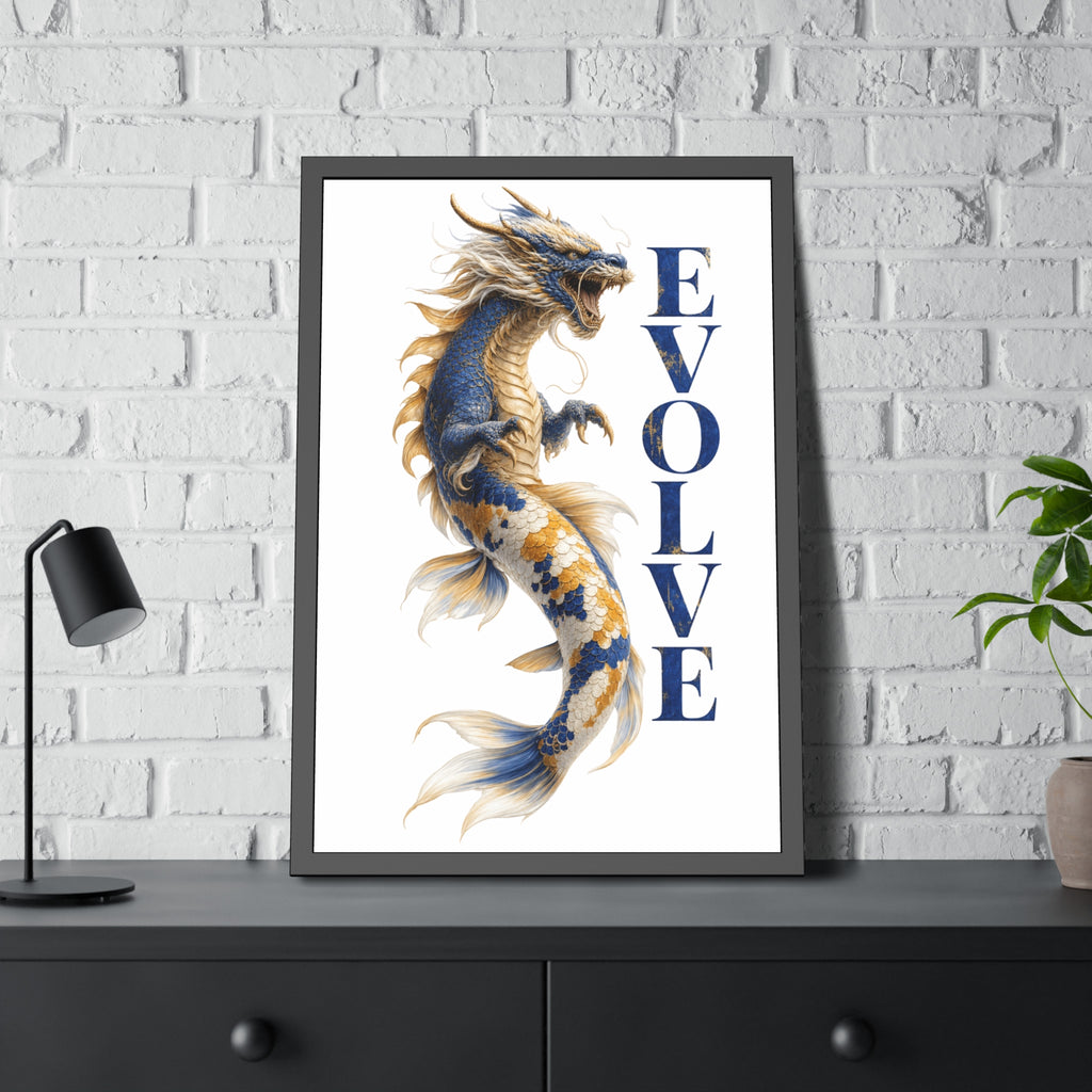 Evolve Dragon Koi Framed Poster