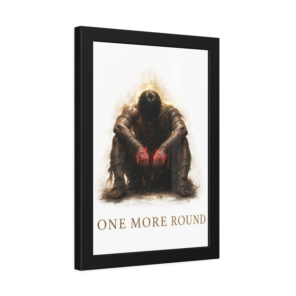 Framed Poster — "One More Round" Boxing Motivational Art